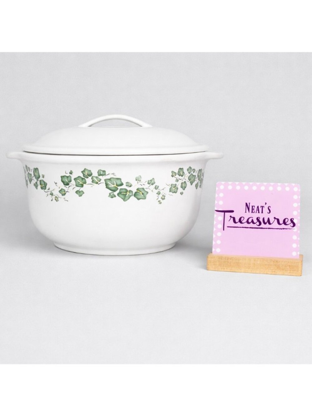 Corelle Coordinates CALLAWAY Green Ivy Stoneware 2.5 Qt Covered Casserole Dish